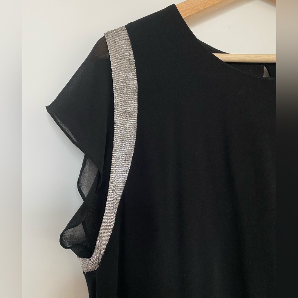 Sandro Black and Silver top, Size 3 pre-owned